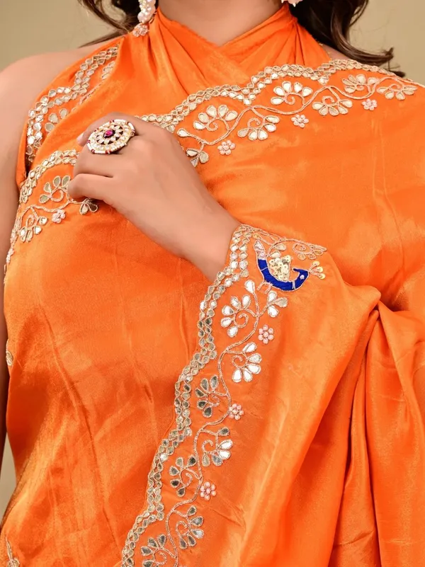 Mustard_Yellow_Kanjipuram_Cosmo_Tissue_Saree_With_Marodi_Kardana_Sequence_Work_Wedding_Haldi_Special_Orange