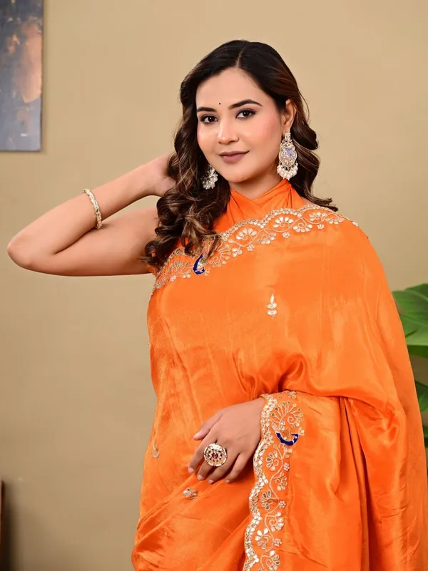 Mustard_Yellow_Kanjipuram_Cosmo_Tissue_Saree_With_Marodi_Kardana_Sequence_Work_Wedding_Haldi_Special_Orange