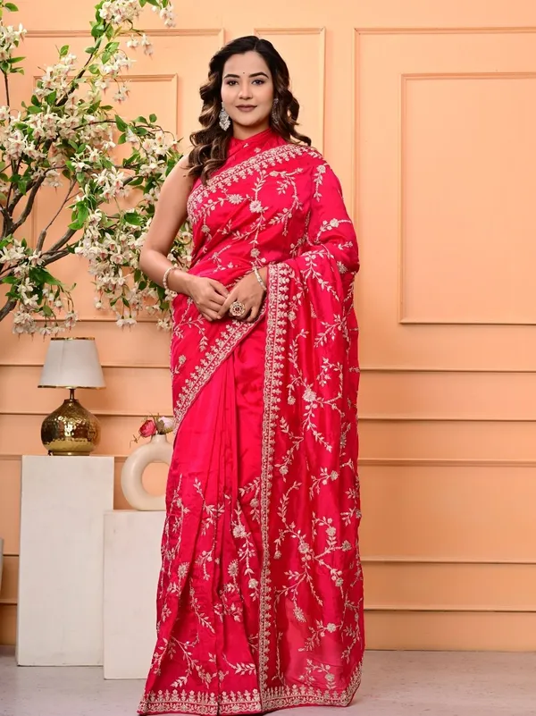 Premium_Teal_Green_Pure_H_O_Silk_Saree_With_Gotta_Patti_Sequence_Marodi_Work_Wedding_Festive_Wear_Red