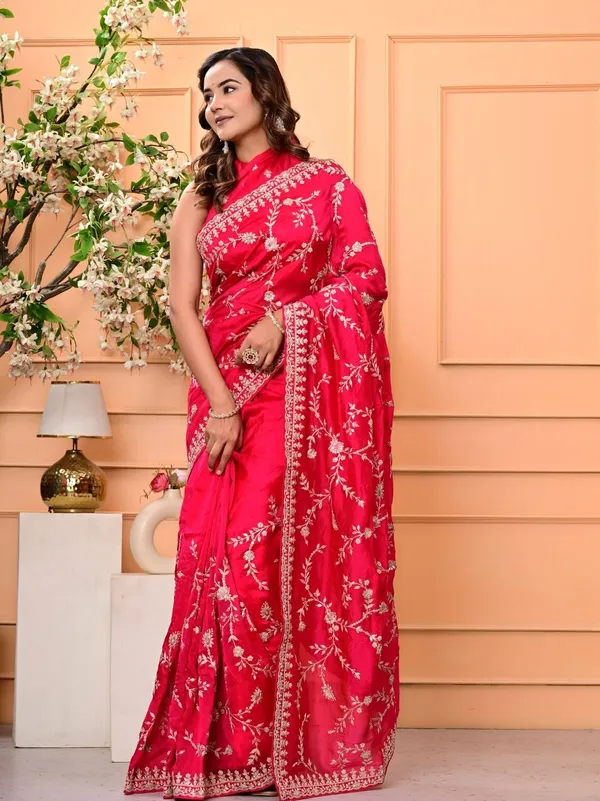 Premium_Teal_Green_Pure_H_O_Silk_Saree_With_Gotta_Patti_Sequence_Marodi_Work_Wedding_Festive_Wear_Red