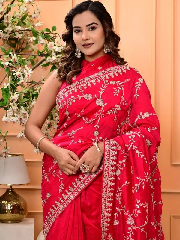 Premium_Teal_Green_Pure_H_O_Silk_Saree_With_Gotta_Patti_Sequence_Marodi_Work_Wedding_Festive_Wear_Red