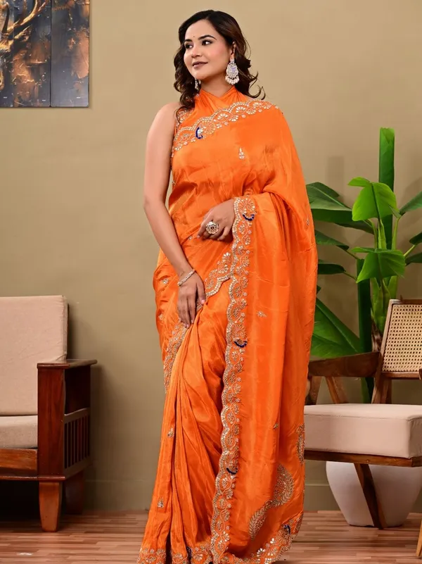 Pink_Pure_H_O_Silk_Saree_With_Gota_Patti_Sequence_Marodi_Work_Designer_Wedding_Festive_Wear_Saree_Beige