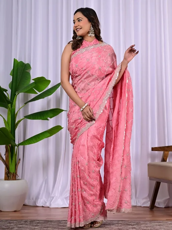 Premium_Upada_Fancy_Saree_With_Parle_Sequins_Cut_Work_Border_Elegant_Party_Festive_Wear_Saree_Blue