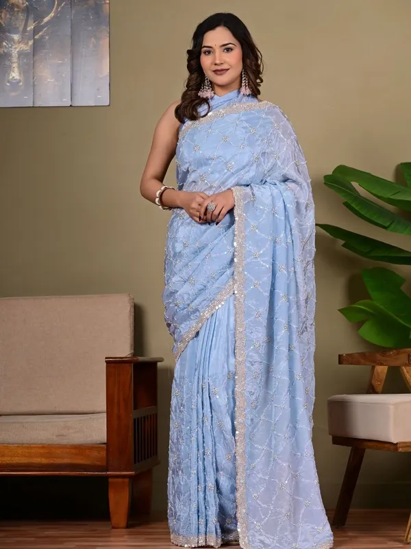 Premium_Upada_Fancy_Saree_With_Parle_Sequins_Cut_Work_Border_Elegant_Party_Festive_Wear_Saree_Blue