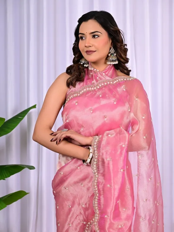 Designer_Jiraff_Saree_With_Kardana_Parle_Sequin_Cutwork_Elegant_Wedding_Festive_Wear_Pink