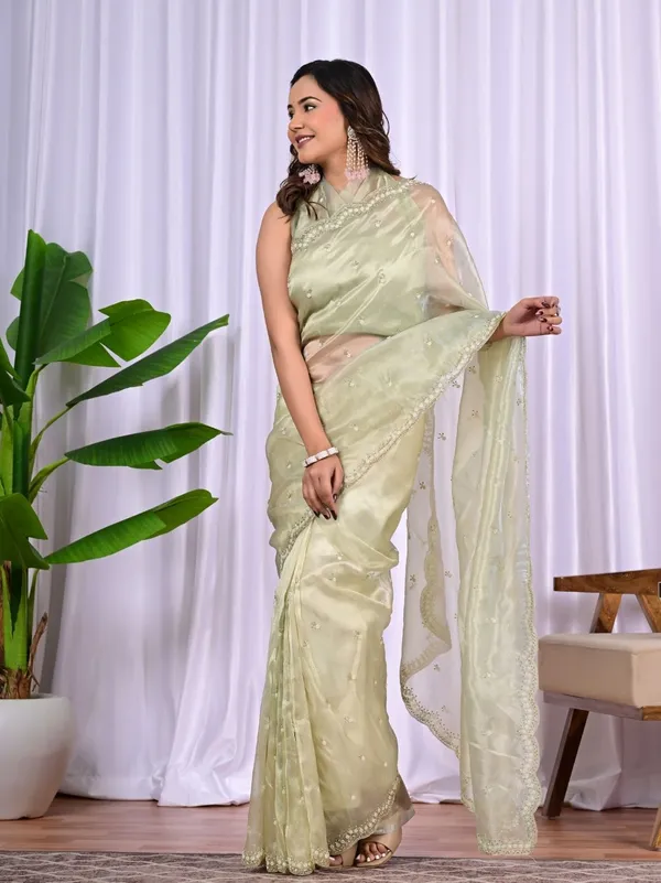 Designer_Jiraff_Saree_With_Kardana_Parle_Sequin_Cutwork_Elegant_Wedding_Festive_Wear_Pista_Green