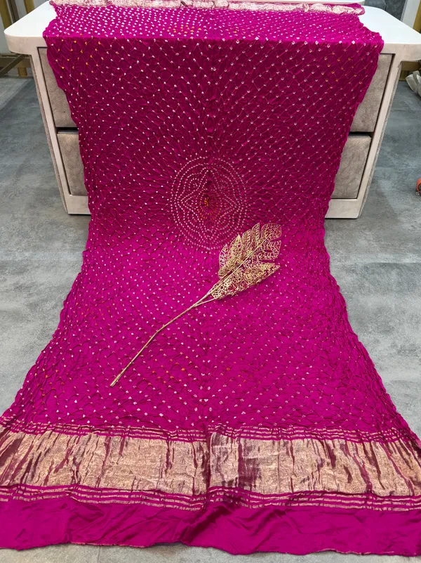 Modal_Gaji_Bandhani_Dupatta_With_Center_Mandala_Design_Soft_Festive_Wear_Dupatta_Rani_Shade