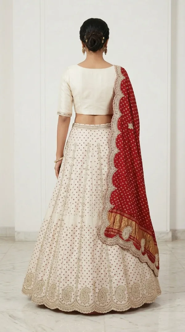 Ivory_Lehenga_With_Gotta_Patti_Hand_Work_Red_Dupatta_Festive_Wedding_Wear_Lehenga_Set_Default_Title