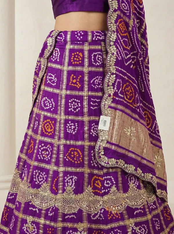 Purple_Bandhej_Lehenga_With_Pearl_Gotta_Patti_Zardozi_And_Kardana_Work_Perfectly_Done_With_The_Hands_Beautiful_Dupatta_Festive_Wedding_Wear_Lehenga_Set_Default_Title