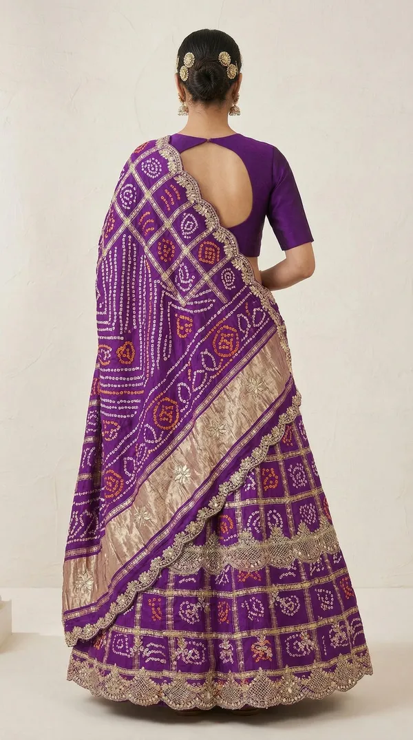 Purple_Bandhej_Lehenga_With_Pearl_Gotta_Patti_Zardozi_And_Kardana_Work_Perfectly_Done_With_The_Hands_Beautiful_Dupatta_Festive_Wedding_Wear_Lehenga_Set_Default_Title