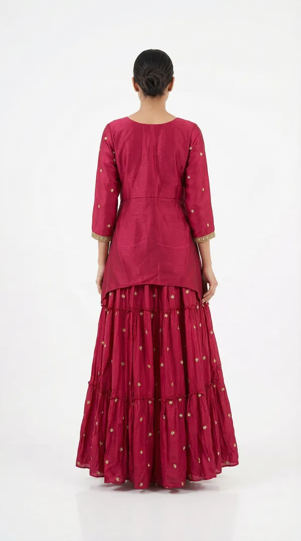 Beautiful_Hand_Machinery_Work_Peplum_Kurti_Set_Festive_Wear_Pink