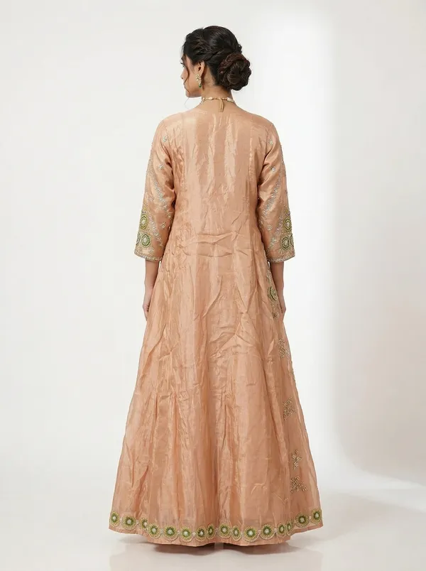 Peach_Resham_Embroidered_Tissue_Anarkali_Gown_With_Dupatta_Festive_Wear_Default_Title