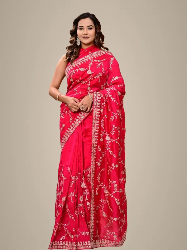 Premium_Teal_Green_Pure_H_O_Silk_Saree_With_Gotta_Patti_Sequence_Marodi_Work_Wedding_Festive_Wear_Red
