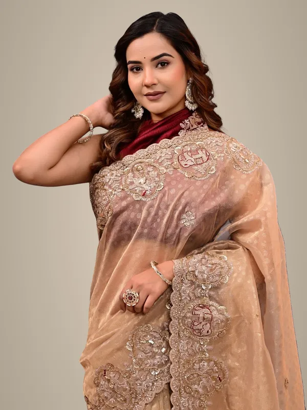 Kanjipuram_Silk_Saree_With_Marodi_Kardana_Sequence_Work_Grand_Wedding_Festive_Wear_Maroon