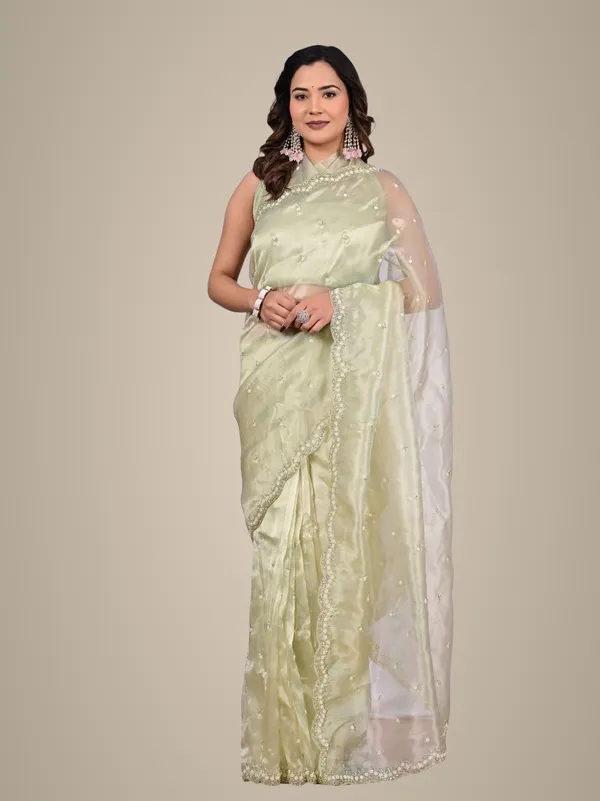 Designer_Jiraff_Saree_With_Kardana_Parle_Sequin_Cutwork_Elegant_Wedding_Festive_Wear_Pista_Green