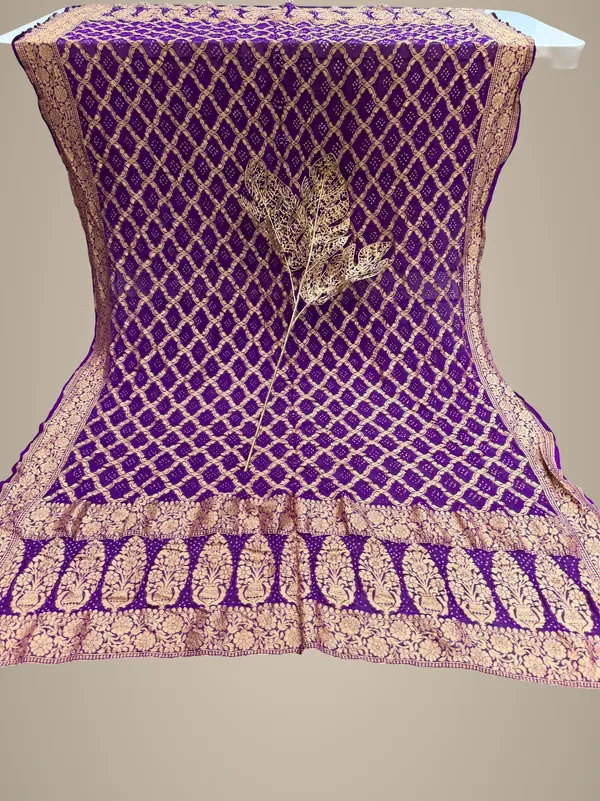 Pure_Khadi_Georgette_Dupatta_With_Rich_Zari_Weaving_Banarasi_Style_Bridal_Festive_Dupatta_Purple