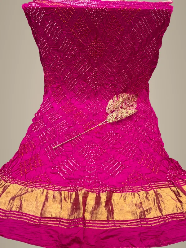 Modal_Gaji_Bandhani_Dupatta_With_Dotted_Pattern_Soft_Ethnic_Wear_Dupatta_Rani_Shade