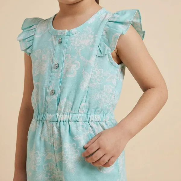 Sea_Green_Cotton_Blend_Premium_Jumpsuit_For_Girls