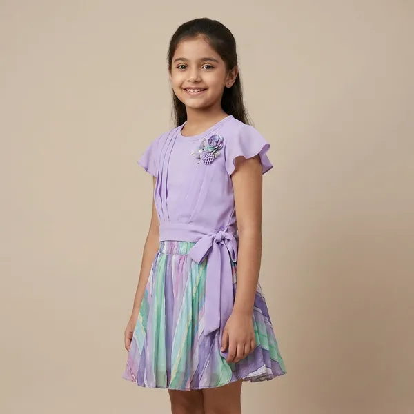 Purple_Cotton_Blend_Premium_Co-Ord_Set_(Top_And_Skirt)_For_Girls