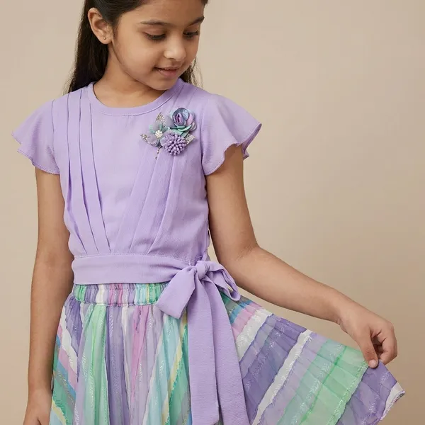 Purple_Cotton_Blend_Premium_Co-Ord_Set_(Top_And_Skirt)_For_Girls