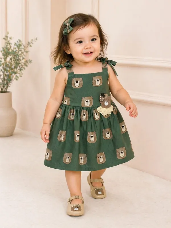 Green_Pure_Cotton_Premium_Frock_Dress_For_Girls
