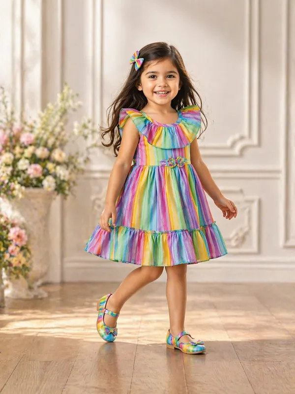 Multicolor_Pure_Cotton_Premium_Frock_Dress_For_Girls