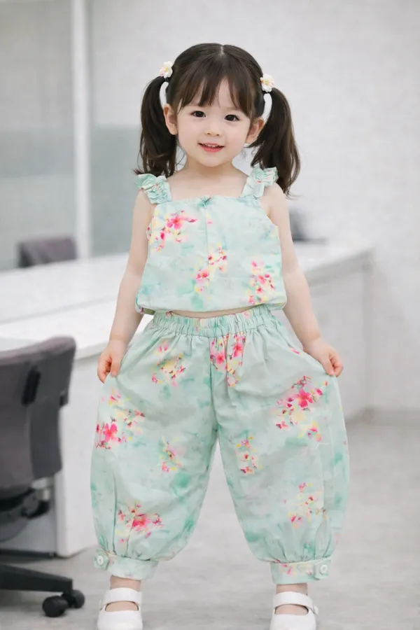 Green_Cotton_Blend_Premium_Co-Ord_Set_(Top_And_Pants)_For_Girls