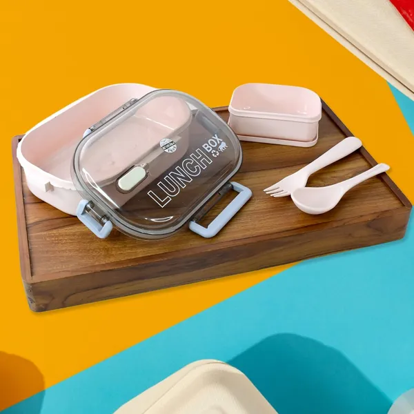Lunch_Box_with_Transparent_Lid_and_Spoon_Set_-_Pink_&_Grey