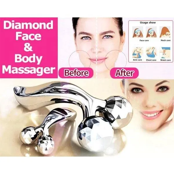 3D_Diamond_Face_&_Body_Roller_Massager_-_Chrome_Finish