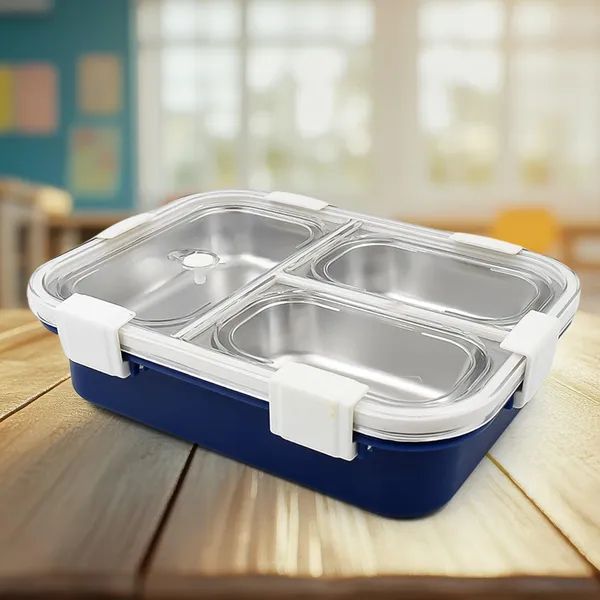 3-Compartment_Stainless_Steel_Lunch_Box_with_Transparent_Lid_-_Navy_Blue