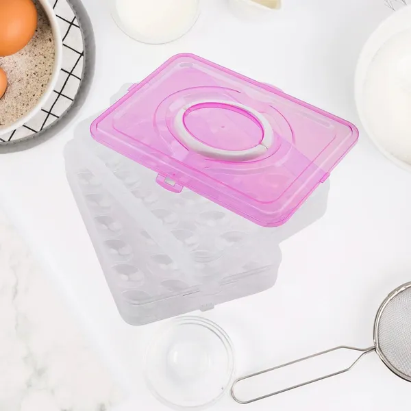 2-Layer_Plastic_Egg_Storage_Container_with_Lid_-_24_Egg_Capacity_(Pink)
