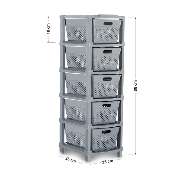 5-Tier_Stackable_Storage_Drawer_Organizer_with_Perforated_Design_-_Grey