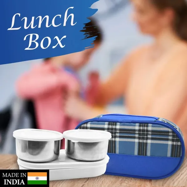 Insulated_Lunch_Box_with_2_Stainless_Steel_Containers_-_Blue_Checkered_Pattern
