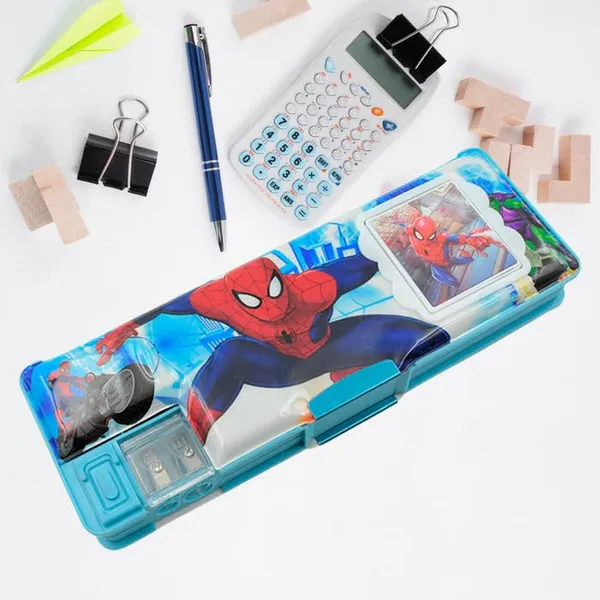 Spider-Man_Themed_Multi-Compartment_Pencil_Box_with_Calculator_and_Sharpener_-_Blue