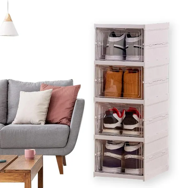 4-Tier_Foldable_Clear_Plastic_Shoe_Storage_Box_with_Transparent_Drawers