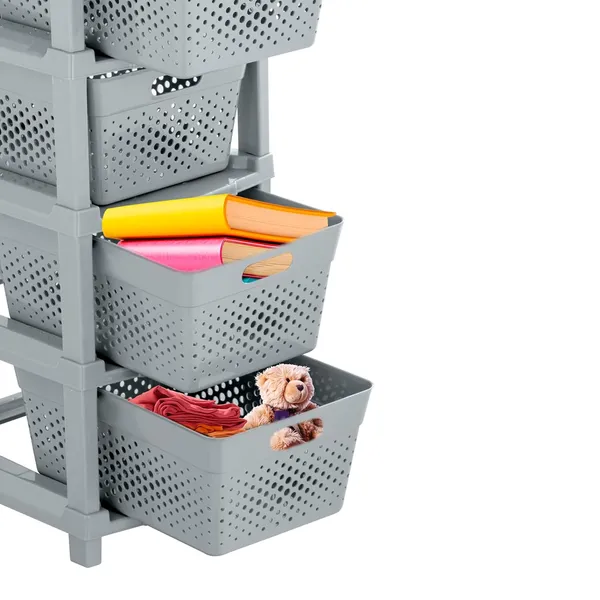 5-Tier_Stackable_Storage_Drawer_Organizer_with_Perforated_Design_-_Grey