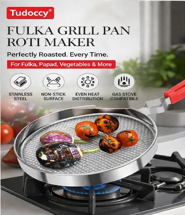 Stainless_Steel_Mesh_Roasting_Pan_for_Roti/Chapati_with_Foldable_Heat-Resistant_Handle_-_Gas_Stove_Compatible