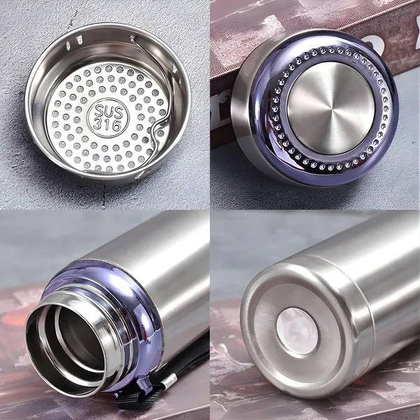 316_Stainless_Steel_Vacuum_Flask_Water_Bottle_with_Handle_Strap_-_800ml_(Blue)