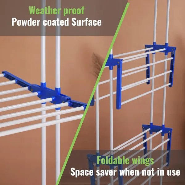 3-Tier_Foldable_Clothes_Drying_Rack_with_Wheels_and_Rotatable_Hangers_-_Blue_&_White