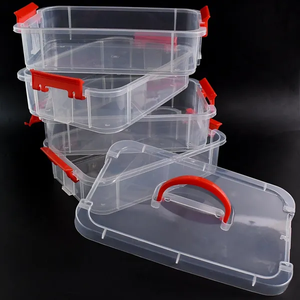 4-Layer_Clear_Plastic_Storage_Box_with_Red_Handle_and_Clasps