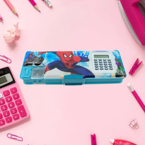Spider-Man_Themed_Multi-Compartment_Pencil_Box_with_Calculator_and_Sharpener_-_Blue
