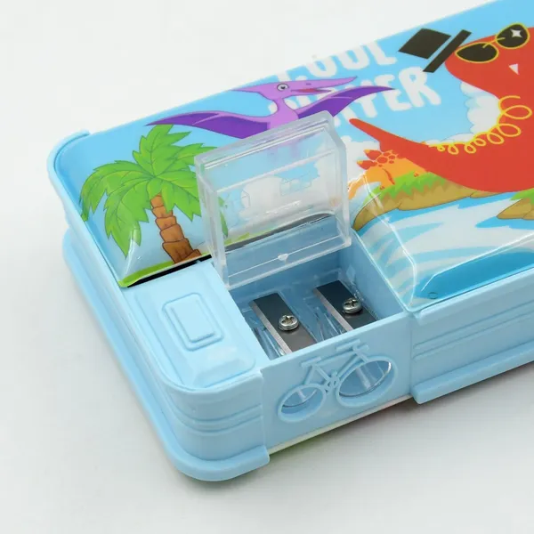 Kids_Dinosaur_&_Cartoon_Character_Printed_Pencil_Box_-_Blue_Multi-Compartment_Stationery_Case