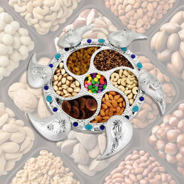 Silver-Plated_Turtle_Dry_Fruit_and_Snack_Serving_Tray_with_Compartments