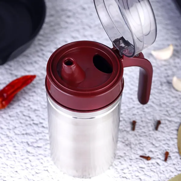 Stainless_Steel_Oil_Dispenser_Bottle_with_Flip_Lid_and_Handle_(Red)