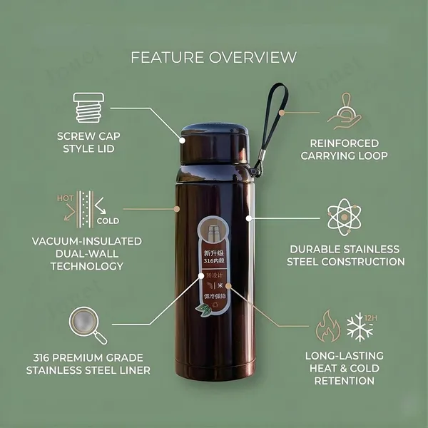 316_Stainless_Steel_Vacuum_Flask_Water_Bottle_with_Handle_Strap_-_800ml_(Blue)