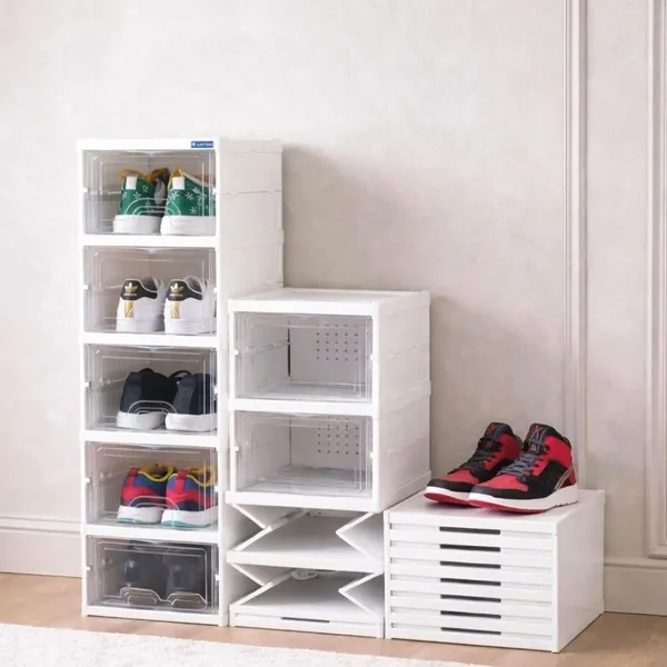Stackable_Clear_Shoe_Storage_Boxes_-_Collapsible_Drop_Front_Organizer_(Set_of_Multiple_Units)