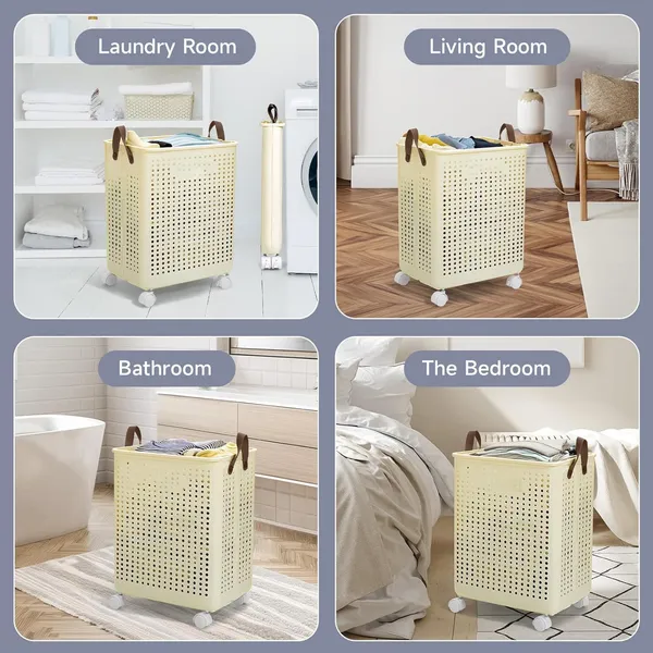 Foldable_Plastic_Laundry_Basket_with_Wheels_-_White