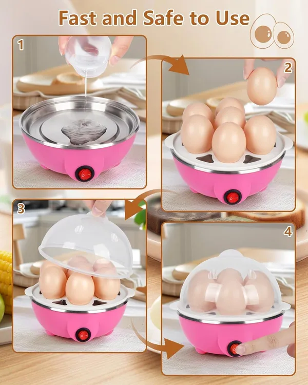 Electric_Egg_Boiler_and_Steamer_-_Double_Layer,_14_Egg_Capacity_(Pink)