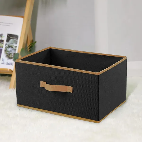 Black_Fabric_Storage_Box_with_Gold_Trim_and_Handle_-_40cm_x_29cm_x_23cm