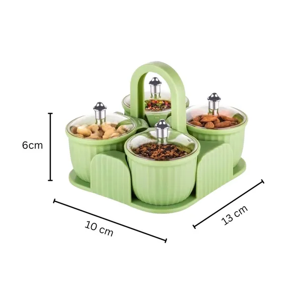 4-Piece_Multipurpose_Plastic_Dry_Fruit_Box_Set_with_Tray_and_Handle_-_Green